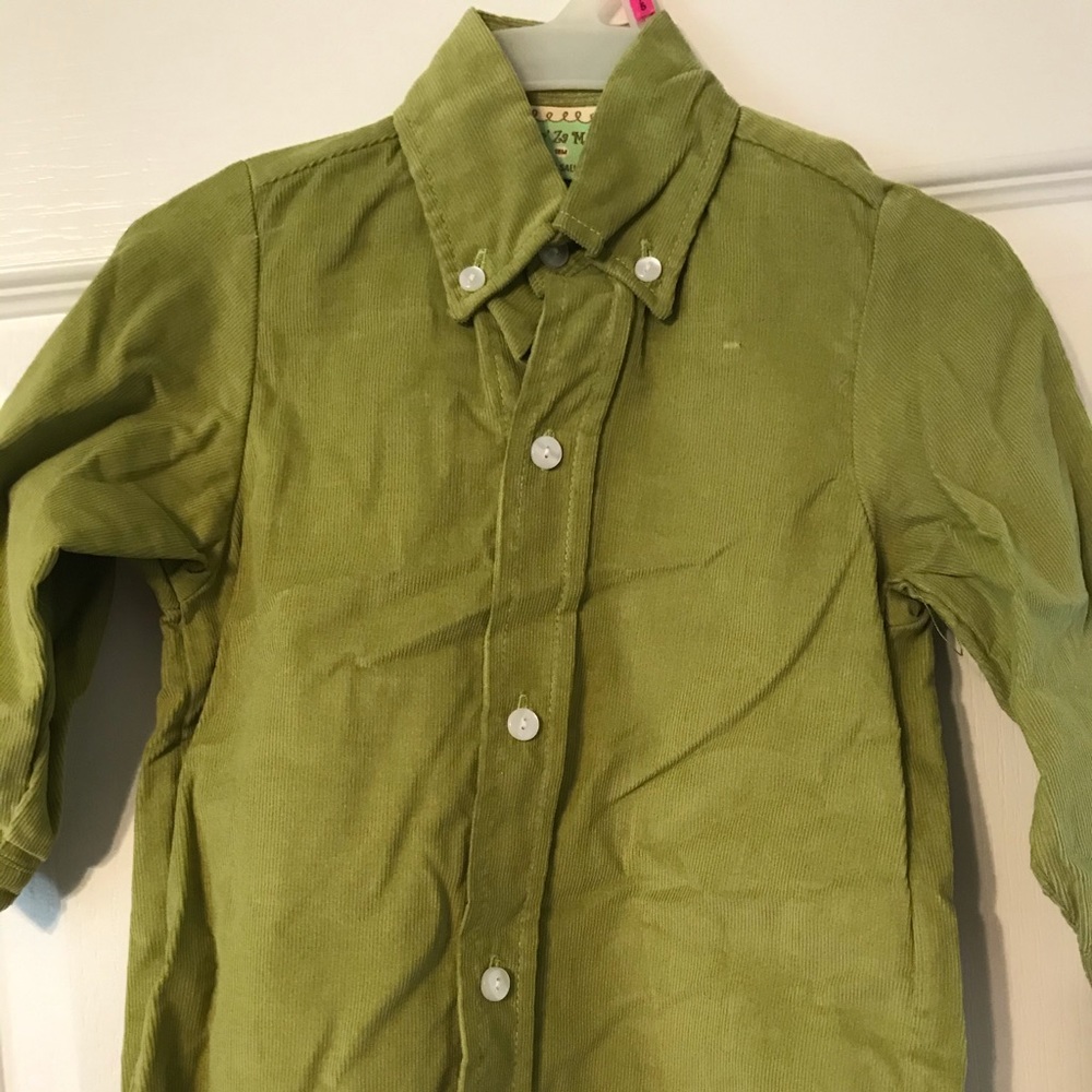 *NWT* Green corduroy shirt 18mo